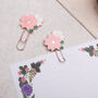 Black And Pink Floral Metal Paperclips, Two Pack, Bookmark Or Office Stationery, thumbnail 4 of 5