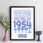 Personalised 70th Birthday 1954 Print With Message Gift, thumbnail 1 of 10