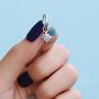 Opal Starburst Huggie Hoop Earrings In Sterling Silver, thumbnail 7 of 11