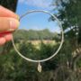 Hammered Bangle With Leaf Drop Charm, thumbnail 4 of 6