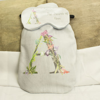 Personalised Name Floral Letter Hot Water Bottle Cover, 4 of 8