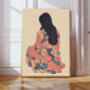 Female Portrait Flower Art Print, thumbnail 1 of 3
