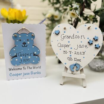 Personalised New Baby Gift And Card Grandchild, 2 of 2