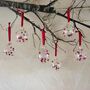 Set Of Six Red And Purple Christmas Baubles Tree Decoration Christmas Ornaments, thumbnail 6 of 7