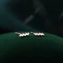 Extra Tiny Zigzag Stud Earrings In Sterling Silver, thumbnail 6 of 12