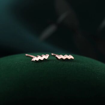 Extra Tiny Zigzag Stud Earrings In Sterling Silver, 6 of 12