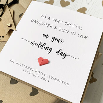 Personalised Daughter And Son In Law Wedding Day Card, 2 of 2
