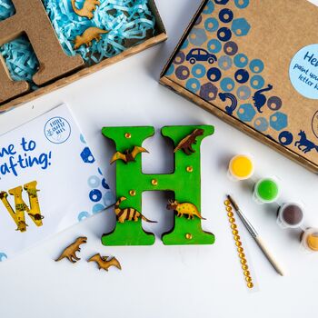 Personalised Paint Your Own Dinosaur Wooden Letter, 2 of 7