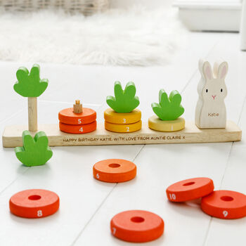 Personalised Wooden Counting Carrots Toy, 2 of 2