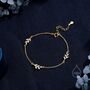 Cz Leaf Motif Bracelet In Sterling Silver, thumbnail 7 of 12