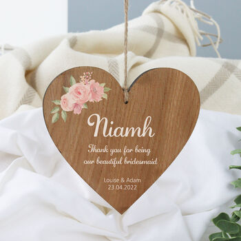 Thank You Bridesmaid Gift Hanging Heart, 2 of 4