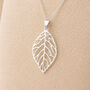 Personalised Sterling Silver Cut Out Oak Leaf Pendant Necklace, thumbnail 1 of 11