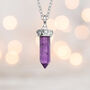 Genuine Amethyst Point Necklace In Sterling Silver, thumbnail 3 of 11
