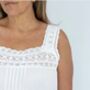 Women's White Cotton Nightdress Lace Chemise, thumbnail 3 of 4