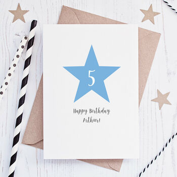 Fifth Birthday Star Milestone Birthday Card, 2 of 2