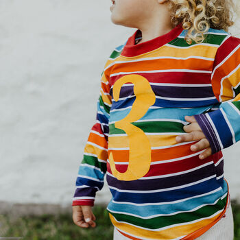 Personalised Rainbow Number Kids T Shirt, 5 of 10