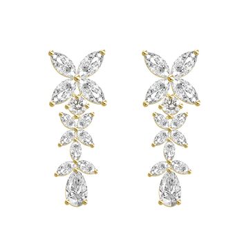 Marquise Diamond Flower Earrings, 3 of 3