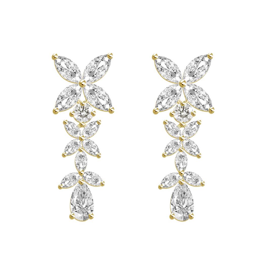 Marquise Diamond Flower Earrings By Talia Naomi Jewellery