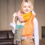 Hand Felted Chunky Colour Block Stripe Scarf, thumbnail 8 of 10