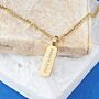 Engraved Bar Pendant Chain Necklace For Men And Women, Name Jewelry, thumbnail 5 of 11