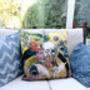 Large Yellow Cushion With Skull Design 'Boto' 60x60cm, thumbnail 3 of 4