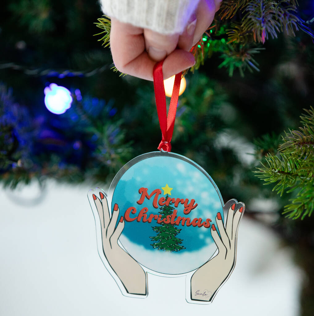 Retro Snow Globe Merry Christmas Decoration By Strive Creatives ...