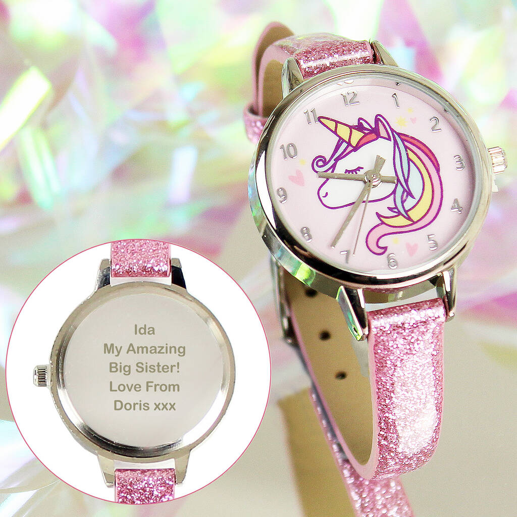 Personalised Unicorn Glitter Watch Gift, 1 of 4