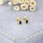 Sterling Silver Extra Tiny Black Cz Droplet Screw Back Earrings, thumbnail 4 of 10