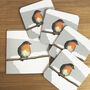 Set Of Christmas Robin Coasters With Gift Card, thumbnail 2 of 3