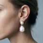 Shinju Mother Of Pearl Oversized Drop Earrings, thumbnail 4 of 5