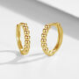 Dainty Beaded Huggie Hoop Gold Plated Earrings, thumbnail 1 of 4