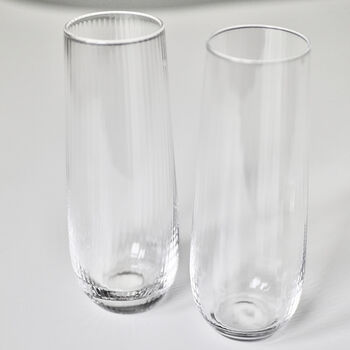 Pair Of Biba Retro Stemless Champagne Flutes, 2 of 6