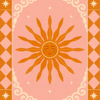 Here Comes The Sun, Celestial Sun Art Print, Bohemian Poster, 3 of 3
