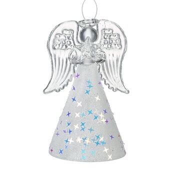 Christmas Glass Hanging Angel With Starry Skirt, 2 of 4