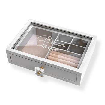 Personalised Luxury Glass Drawer Jewellery Box, 7 of 7
