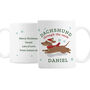 Personalised Dachshund Through The Snow Christmas Mug, thumbnail 4 of 4