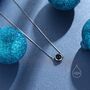 Sterling Silver Natural Black Onyx Planet Pendant Necklace, thumbnail 2 of 8