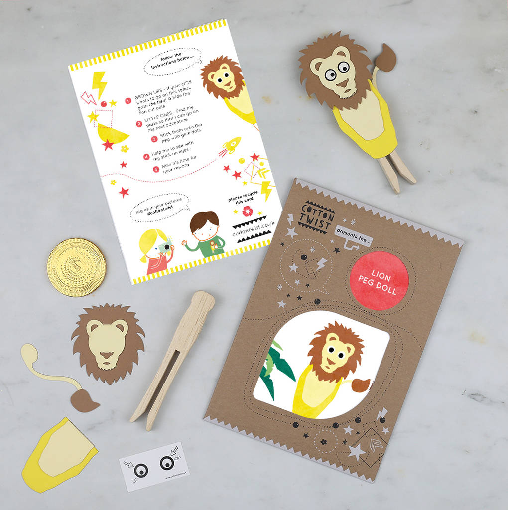 Image of Make Your Own Lion Peg Doll Kit