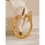 Monaco D'or Rose Pink Ombré Vintage Stone Charm Bangle, thumbnail 2 of 4