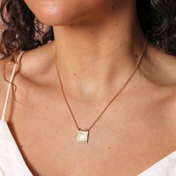 Sunbeam Square Pendant Necklace, 3 of 7