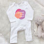 Custom Text Personalised Babygrow In Pastels, thumbnail 2 of 3