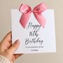 16th Birthday Luxury Bow Card For Her Or Him, Choice Of Colours Handmade Bow, thumbnail 1 of 4
