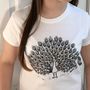 Colour In Adult Peacock T Shirt, thumbnail 2 of 9