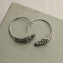 Small Silver Botanical Hoop Earrings, thumbnail 3 of 9