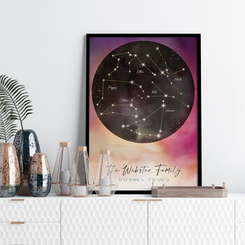 Personalised Family Constellation Clouds Print, 7 of 8