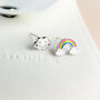Sterling Silver Cloud And Rainbow Stud Earrings, thumbnail 6 of 7