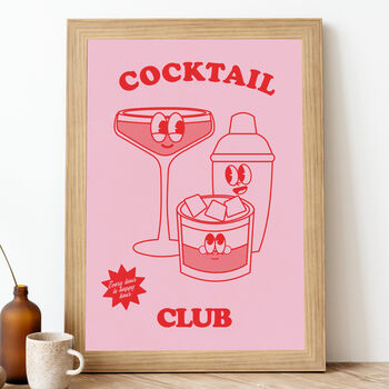 Cocktail Club Cartoon Print, 4 of 5