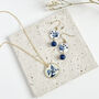 Handmade Clay Blue Floral Jewellery Gift Set, thumbnail 1 of 5