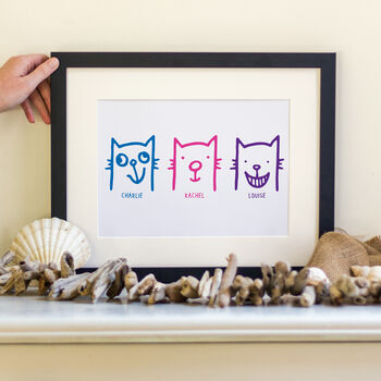 Cat Family Print Personalised, 6 of 12