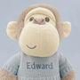 Personalised Morris Monkey Soft Toy With Snuggle Wrap, thumbnail 7 of 10